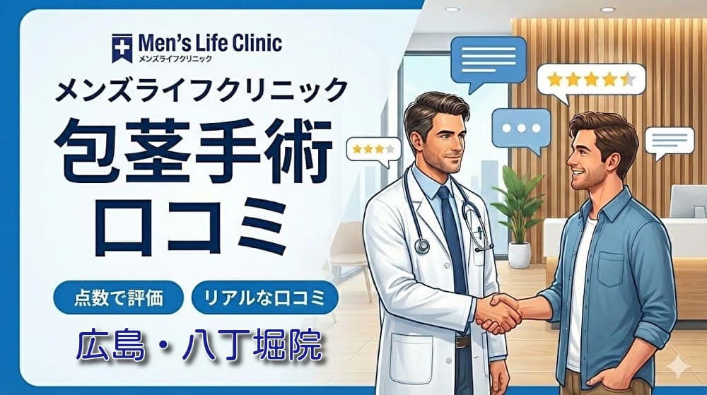メンズライフクリニック広島・八丁堀院の口コミ＆評判【独自レーティング】包茎手術の保険適用は？