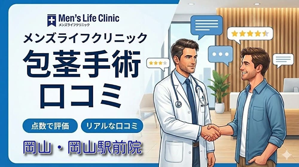 メンズライフクリニック岡山・岡山駅前院の口コミ＆評判【独自レーティング】包茎手術の保険適用は？