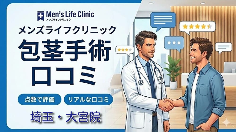 メンズライフクリニック埼玉・大宮院の口コミ＆評判【独自レーティング】包茎手術の保険適用は？