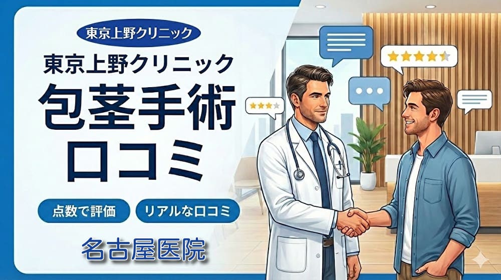 東京上野クリニック名古屋医院の口コミ＆評判【独自レーティング】包茎手術の保険適用は？