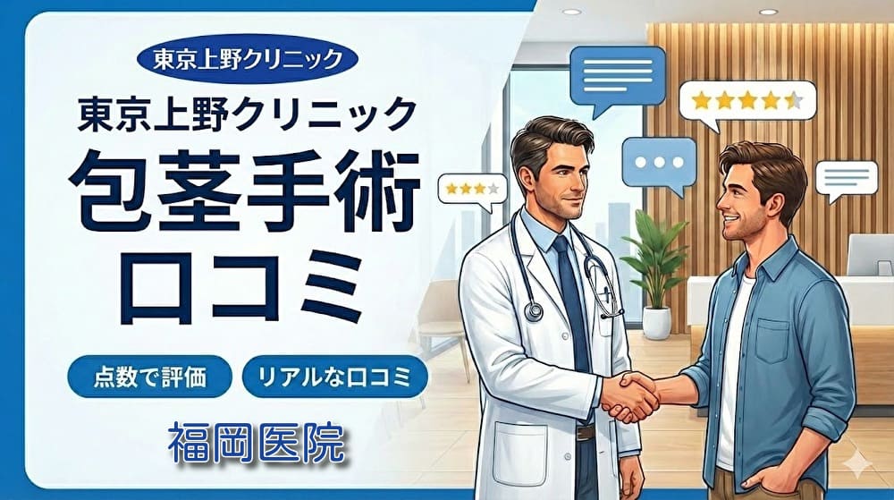 東京上野クリニック福岡医院の口コミ＆評判【独自レーティング】包茎手術の保険適用は？