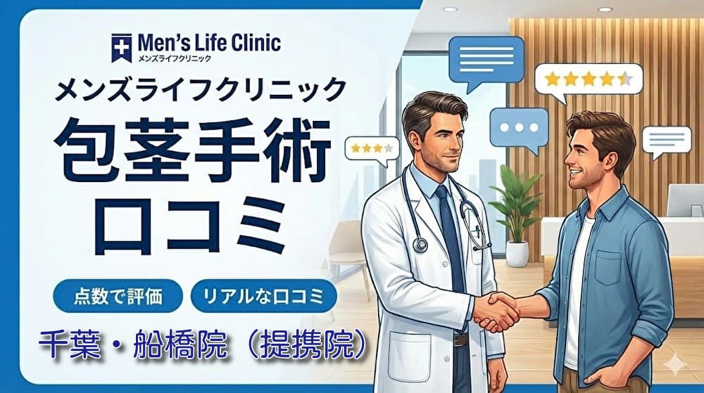 包茎手術メンズライフクリニック千葉・船橋院（提携院）の口コミ＆評判！保険適用はある？※AGAスキンクリニック船橋院