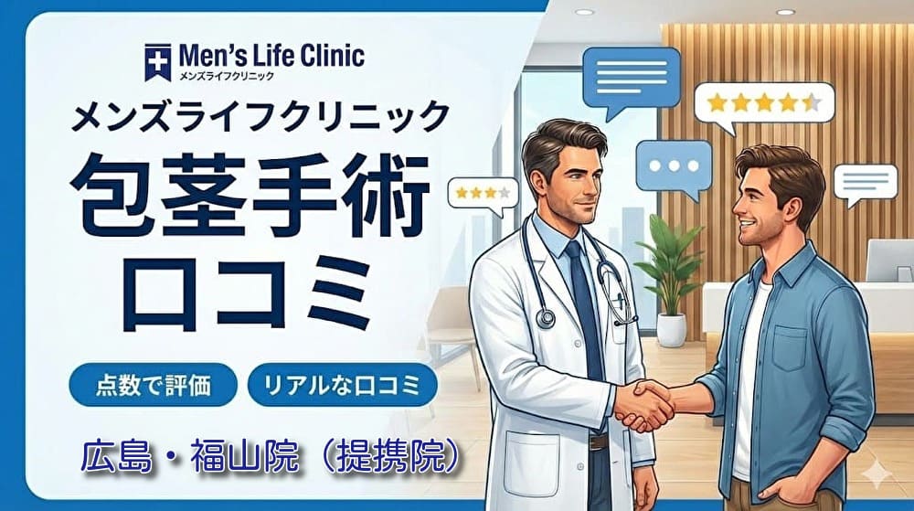 包茎手術メンズライフクリニック広島・福山院（提携院）の口コミ＆評判！保険適用はある？※東京美容外科福山院